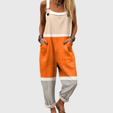 Striped Dungarees in Sunset Colours