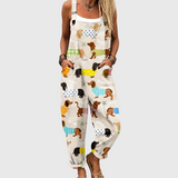 Soft Dungarees with Dog Print