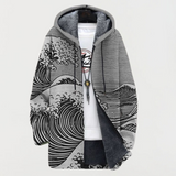 Róisín - Wave Pattern Hooded Cardigan