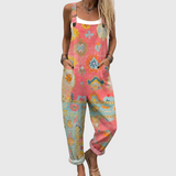 Casual Jumpsuit with Soft Mosaic Pattern