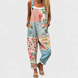 Blue Patterned Dungarees