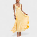 Emer - Flowing Pleated Maxi Dress