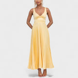 Emer - Flowing Pleated Maxi Dress