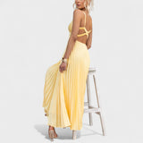 Emer - Flowing Pleated Maxi Dress