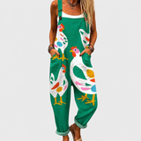 Feminine Print Dungarees
