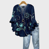 Sorcha - Floral Turquoise Blouse
