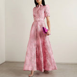 Anaïs - Elegant Long Jacquard Gown