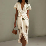 Aobhnait - Bow-Detail Midi Dress