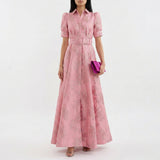 Anaïs - Elegant Long Jacquard Gown