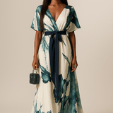 Éilis - Flowing Watercolor Maxi Dress