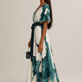 Éilis - Flowing Watercolor Maxi Dress
